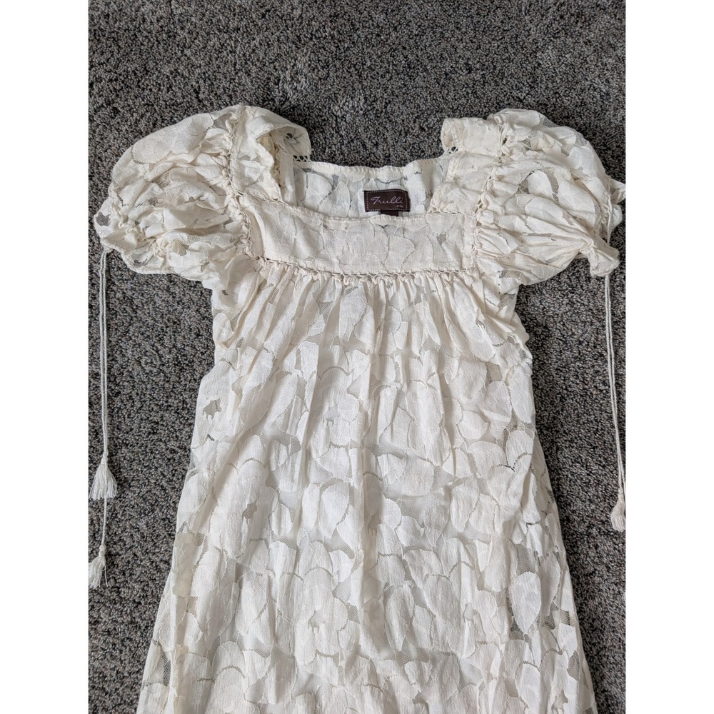Trulli Petite‎ Cream Lace Puff Sleeve Mini Dress Y2K Vintage Style SP - Picture 4 of 5